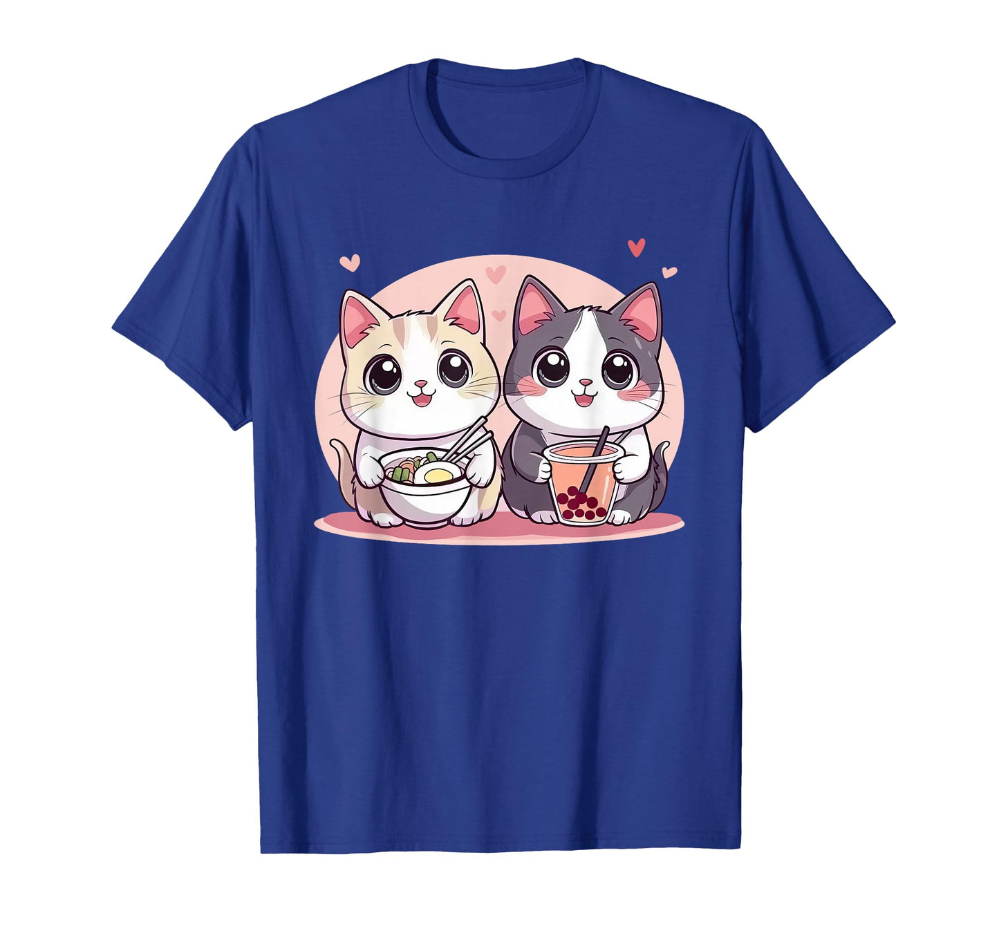 Cool Tees Funny Boba Ramen Cats Kawaii Anime Japan Cute Neko Cat T-Shirt