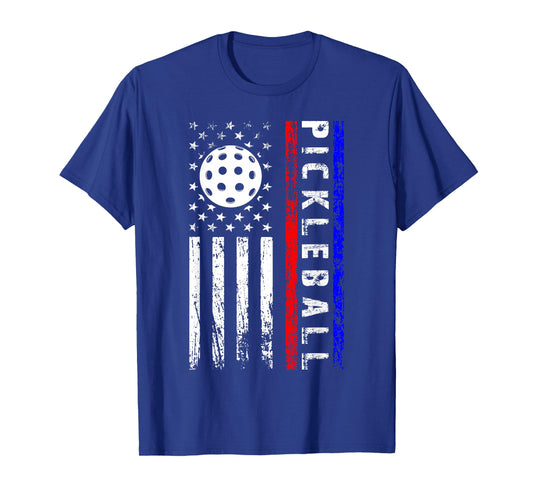 Pickleball Lovers 4th of July American Flag Pickle Ball USA T-Shirt