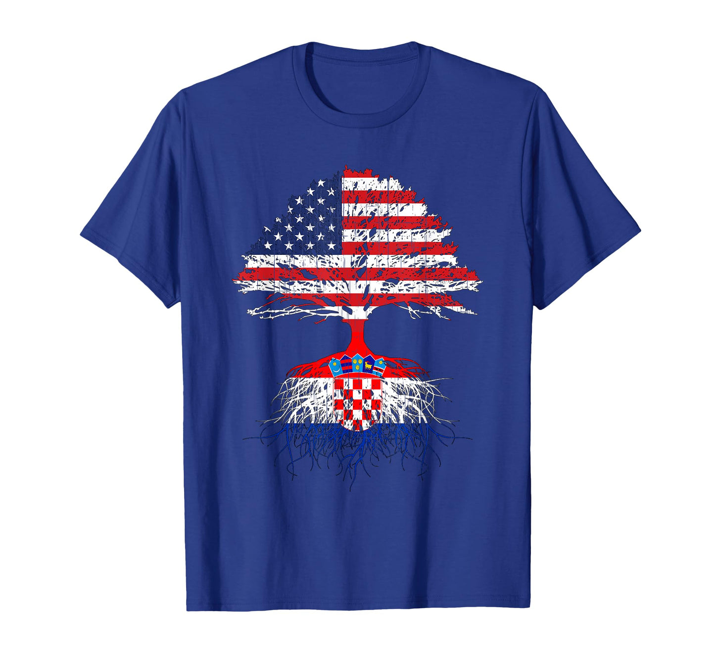Croatian Roots American Grown Croatia Flag T-shirt Gift