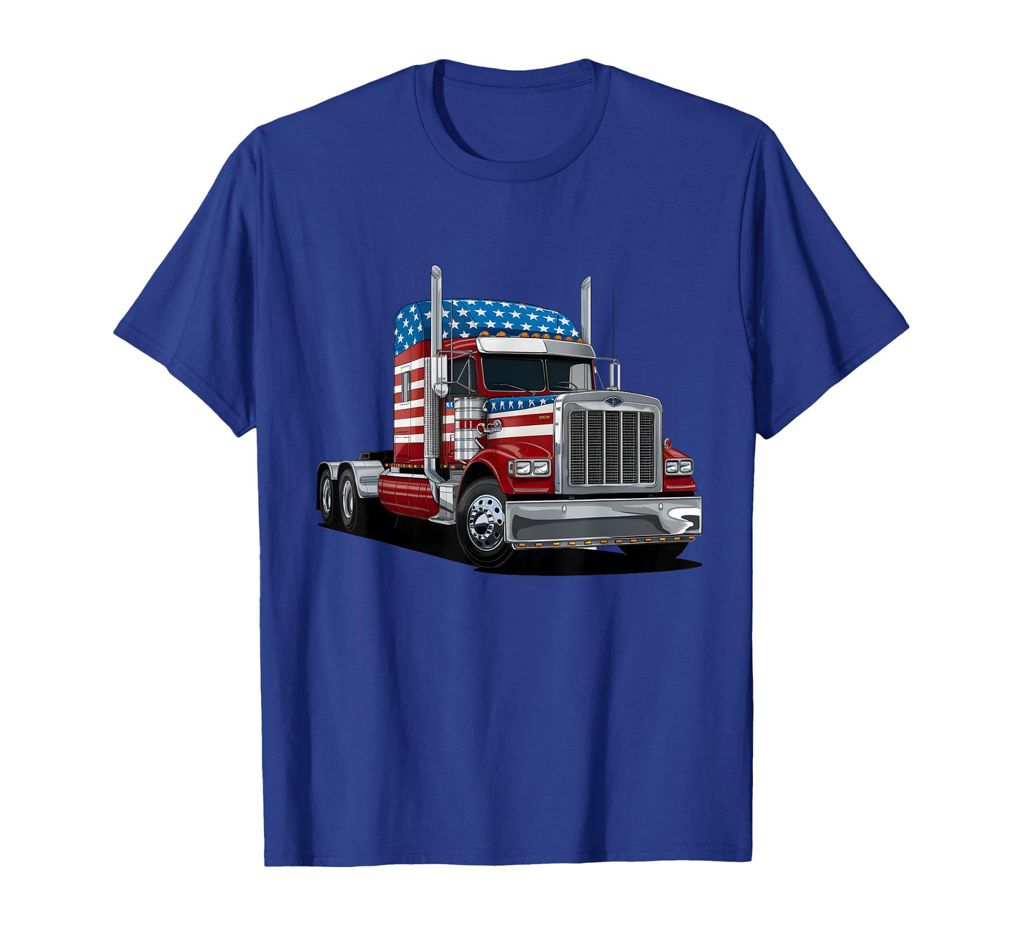 US American Flag Semi Truck Driver Trucker 4th Of July T-Shirt