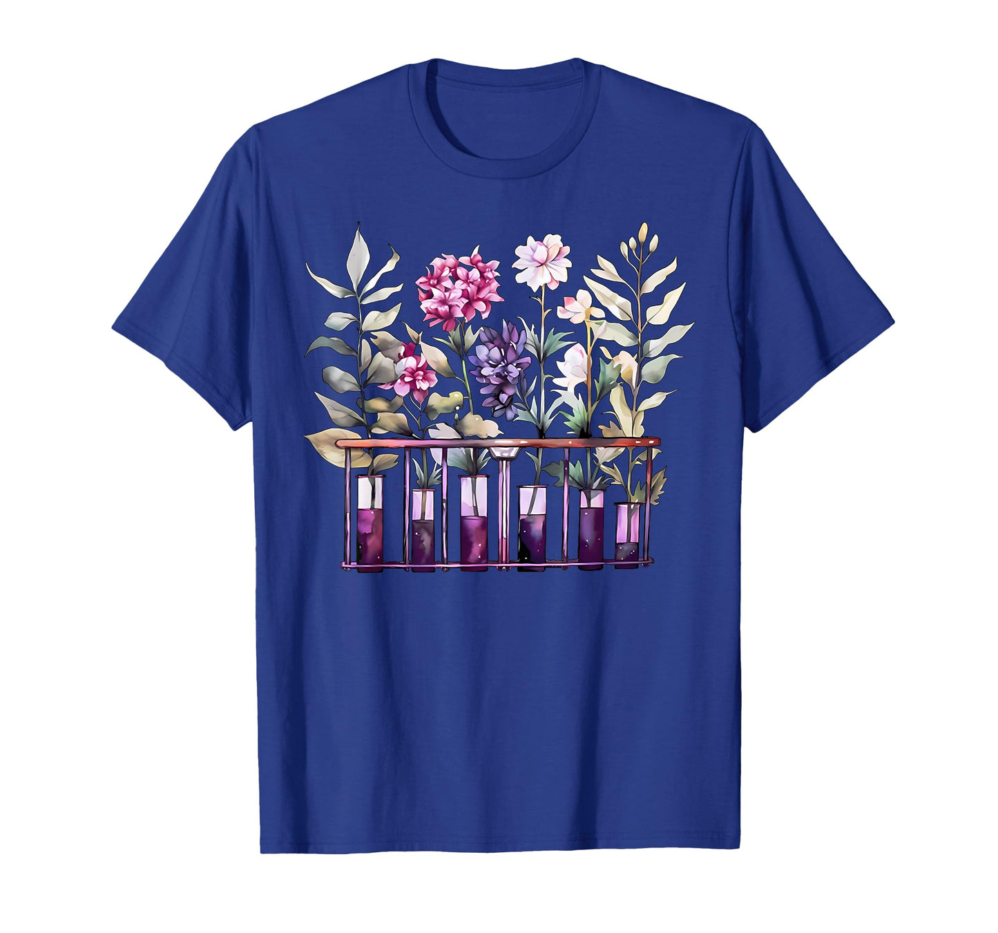 Chemistry Lab Science Flower Teacher Floral Beakers T-Shirt