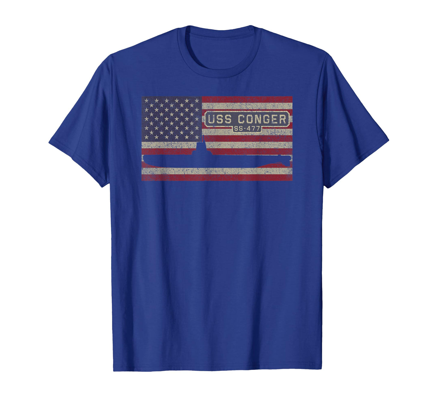 USS Conger SS-477 Submarine USA American Flag T-Shirt