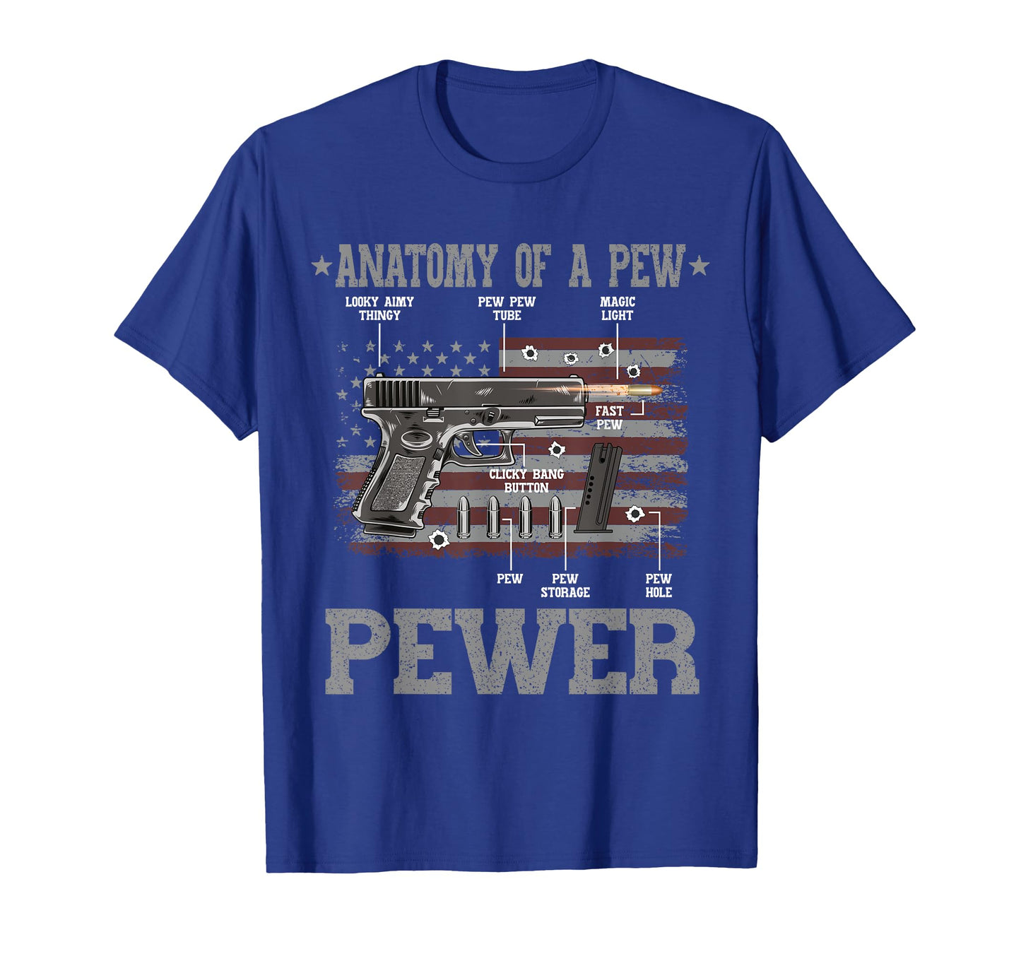 Anatomy Of A Pew Pewer Gun Weapon Ammo Gift Amendment Saying T-Shirt