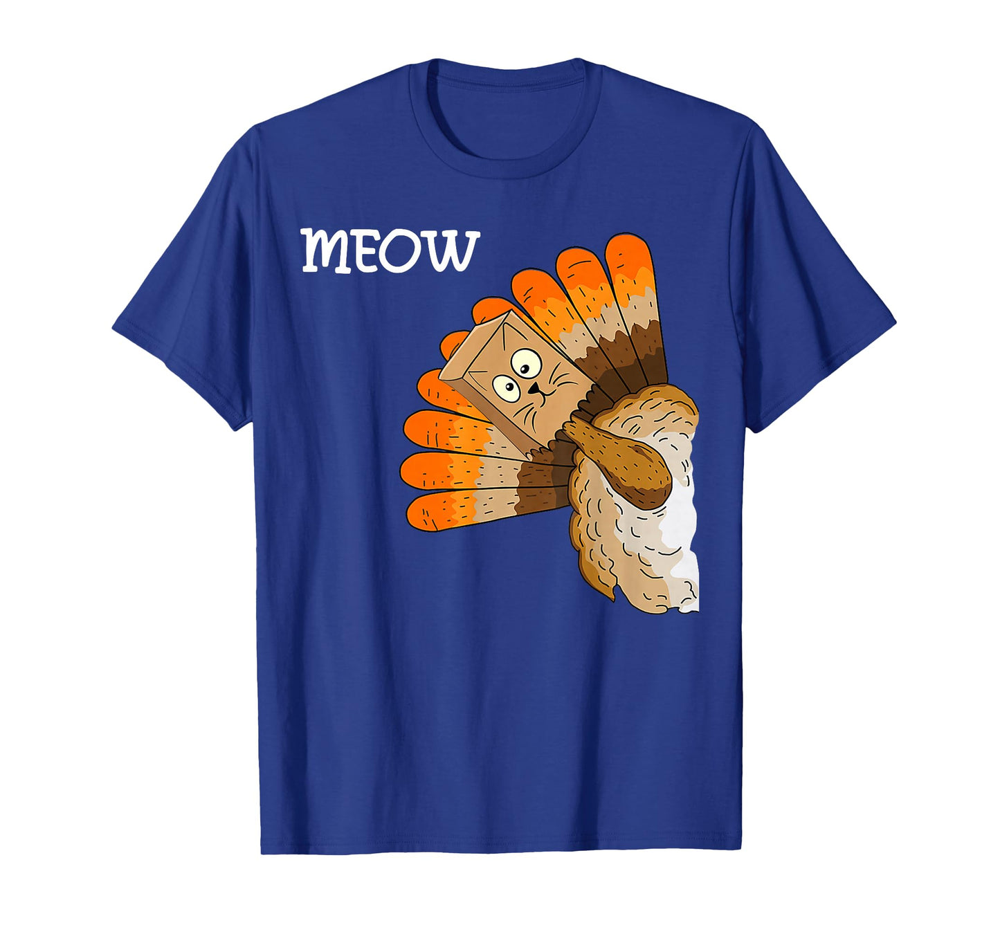 Thanksgiving Turkey Cat Meow Cute Thanksgiving Autumn T-Shirt