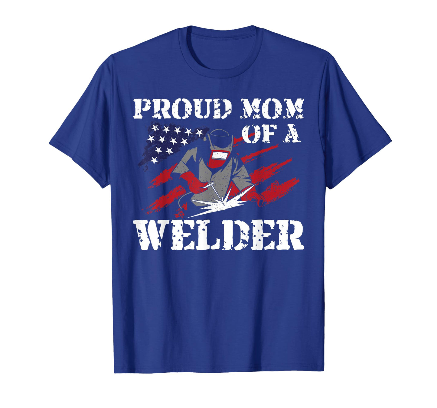 Welder Welding Mom Mother Vintage American Flag Patriotic T-Shirt