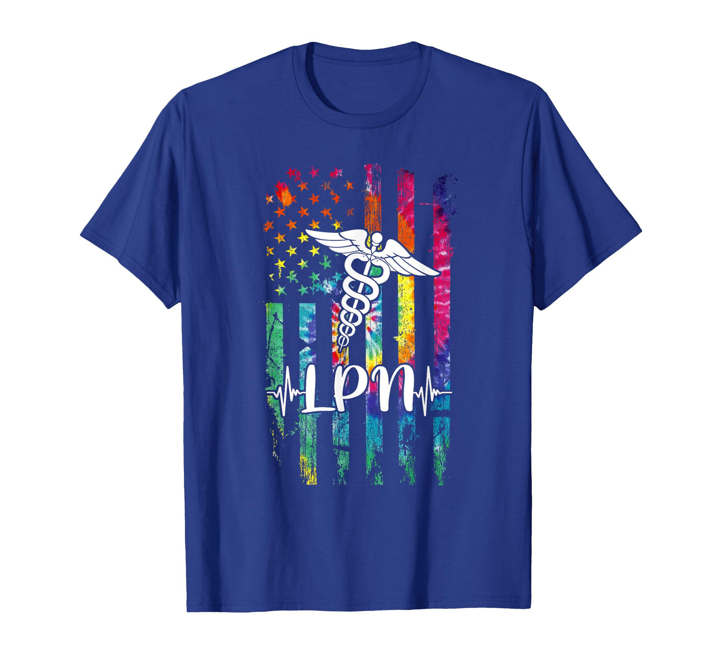 American Flag Tie Dye LPN Costume Nurse Day Nursing Women Men T-Shirt