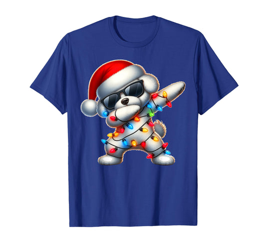 Dabbing Bichon Frise Dog Sunglasses Cute Christmas Xmas T-Shirt