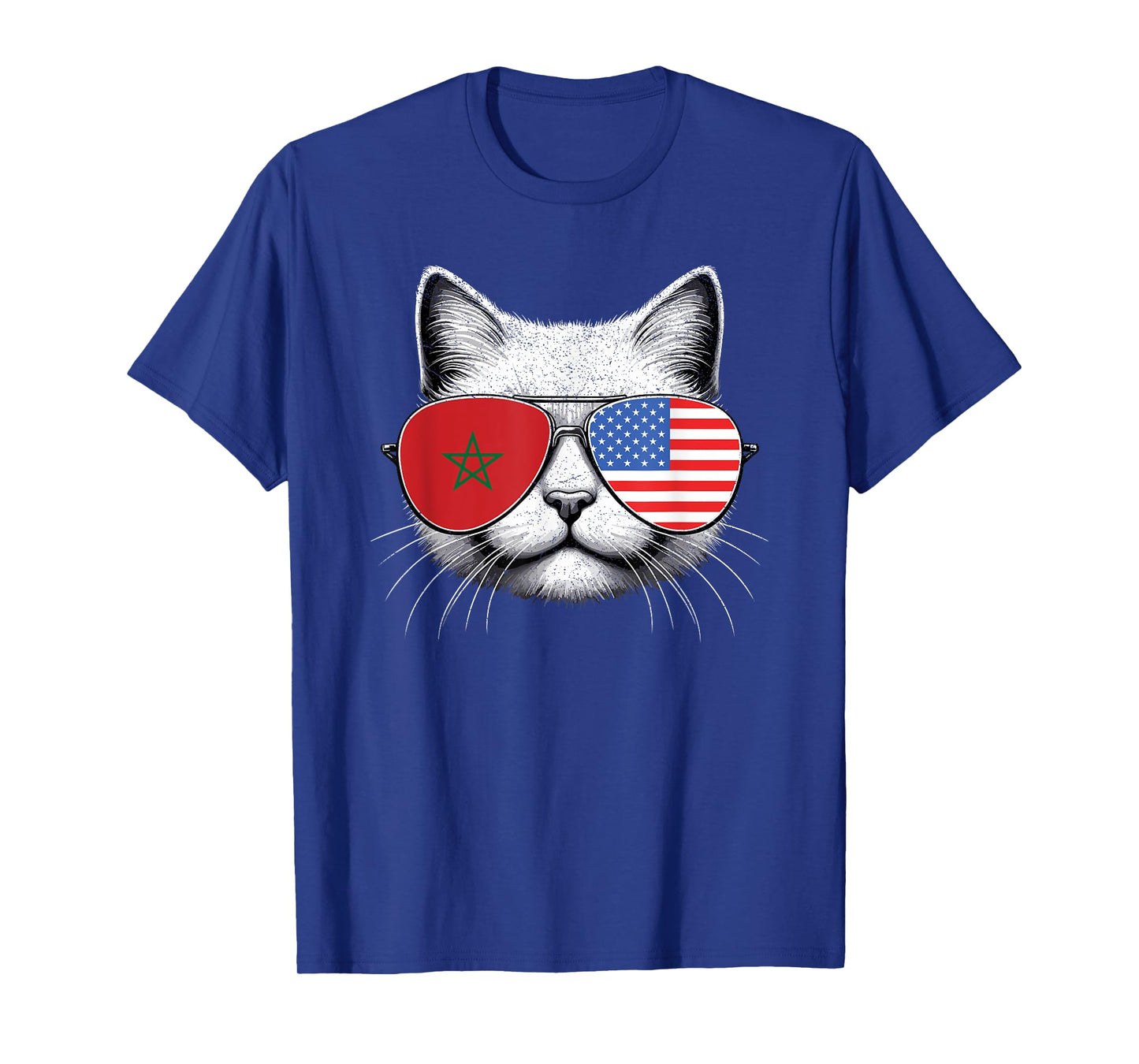 Moroccan American Flag Funny Cat Morocco USA T-Shirt