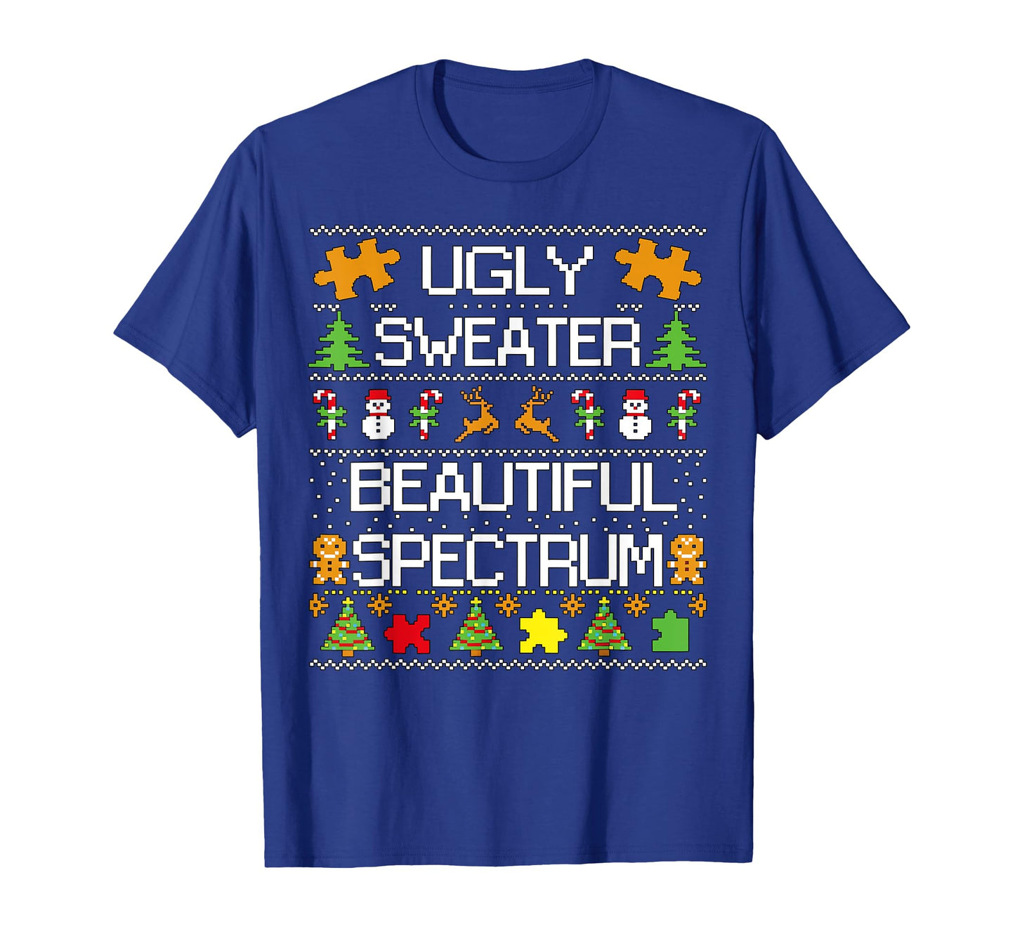 Autism Awareness Puzzle Ugly Sweater Xmas Beautiful Spectrum T-Shirt