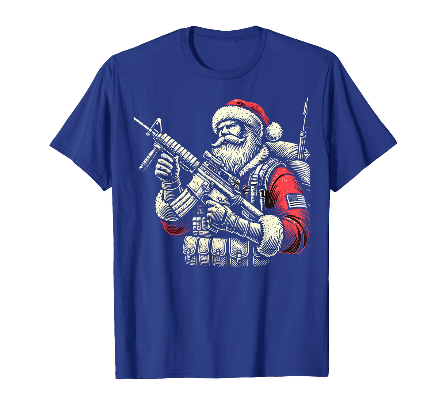 Patriotic Santa Claus Soldier Christmas Military Veteran T-Shirt