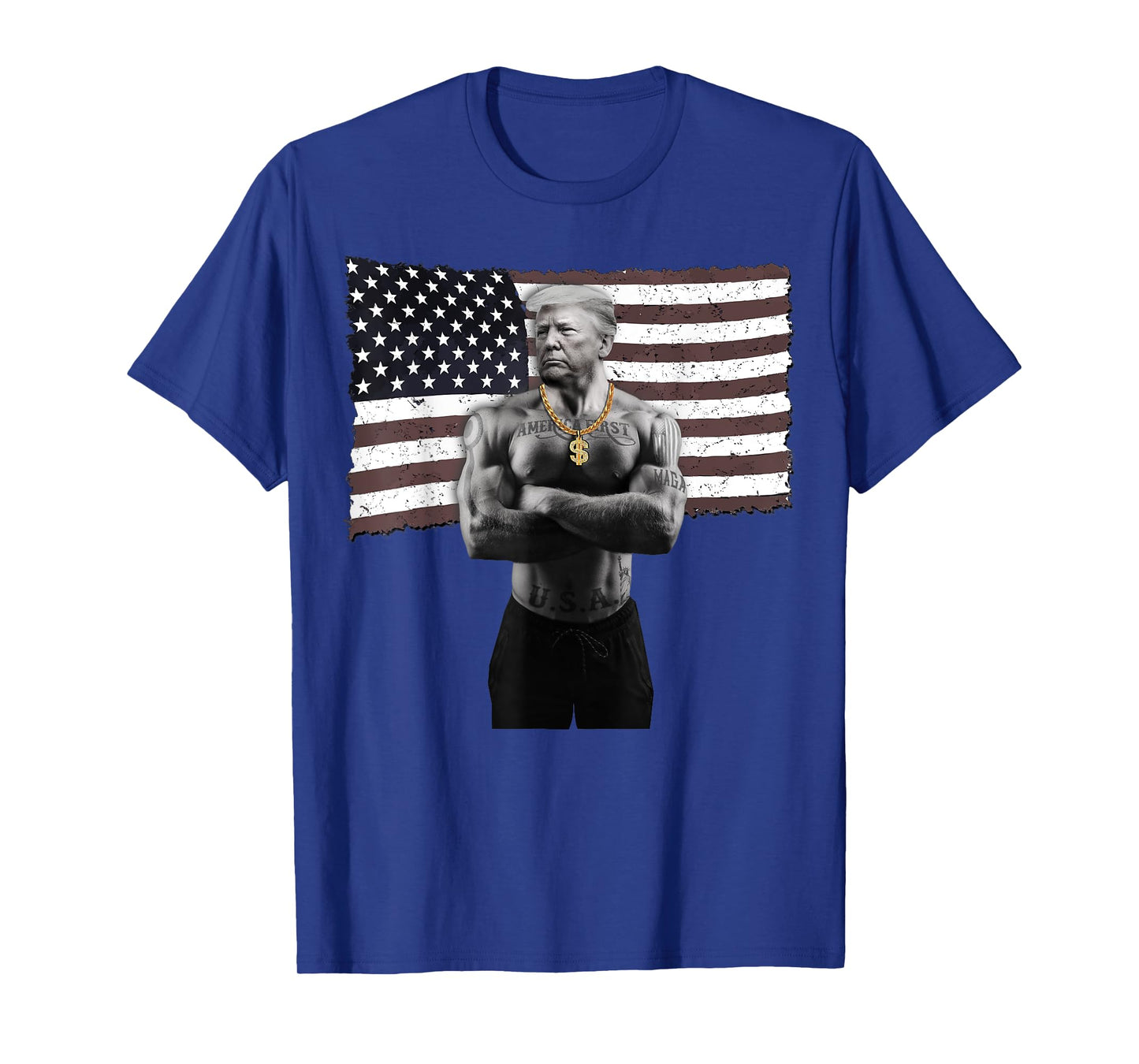 Gangster Donald Trump Tattoo Republican Funny Hip Hop Chain T-Shirt