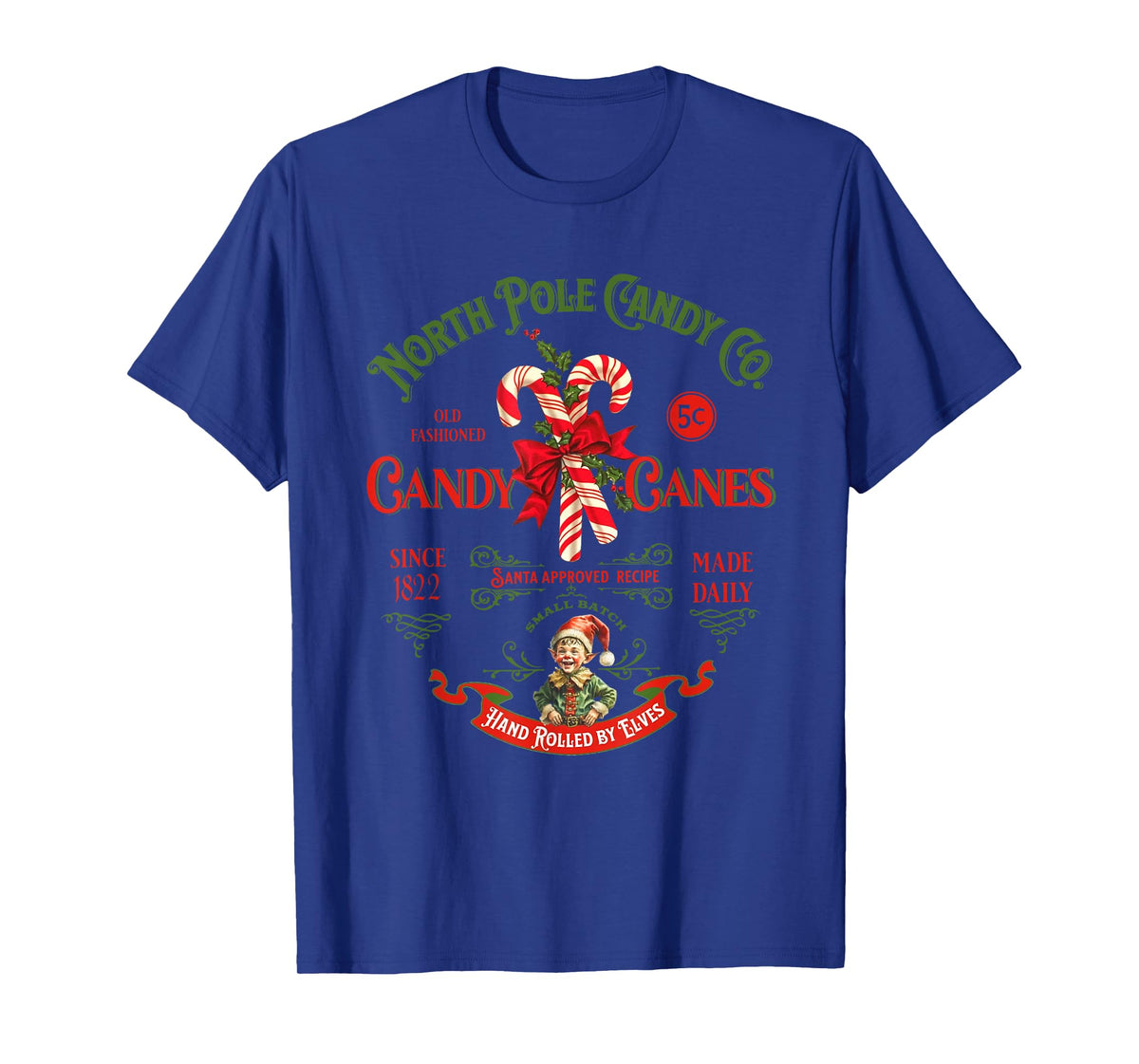 Vintage North Pole Candy CO. Candy Canes Funny Christmas T-Shirt