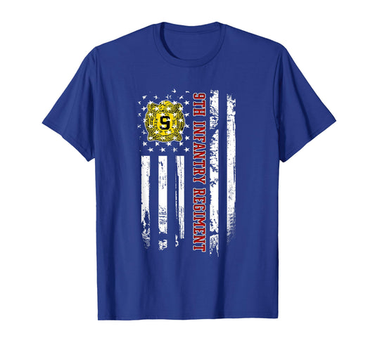 9th Infantry Regiment Veteran USA Flag Veterans Day Xmas T-Shirt