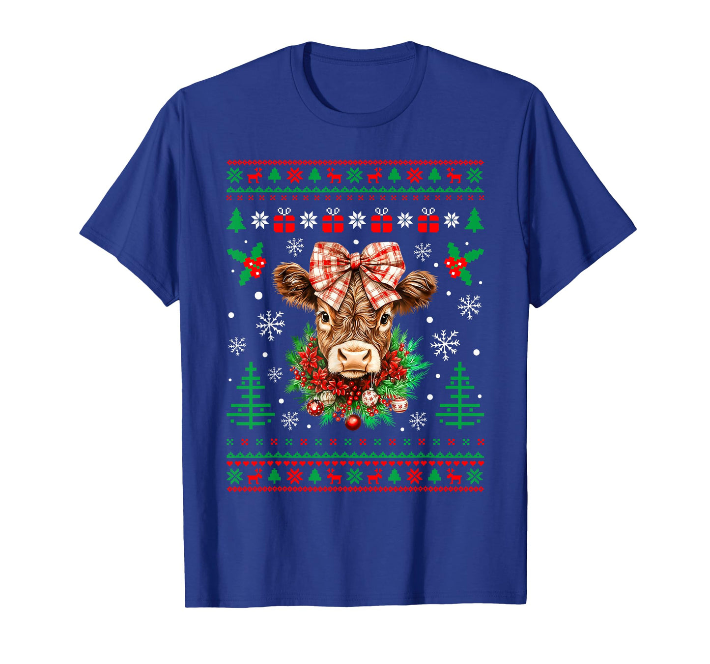 Cow Christmas Western Cowgirl Cowboy Ugly Xmas Sweater T-Shirt