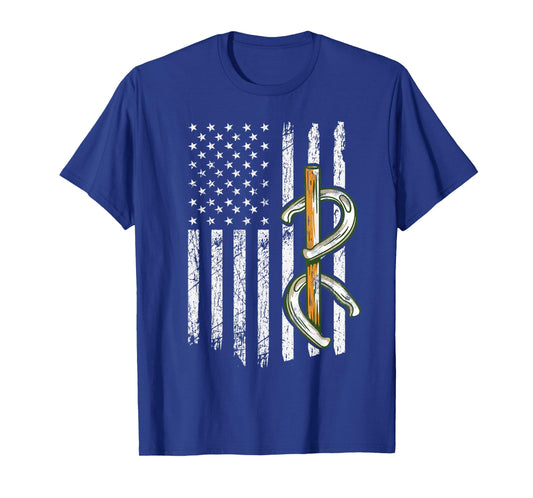 Horseshoe Pitching USA Flag Horseshoe Throwing Game Patriot T-Shirt