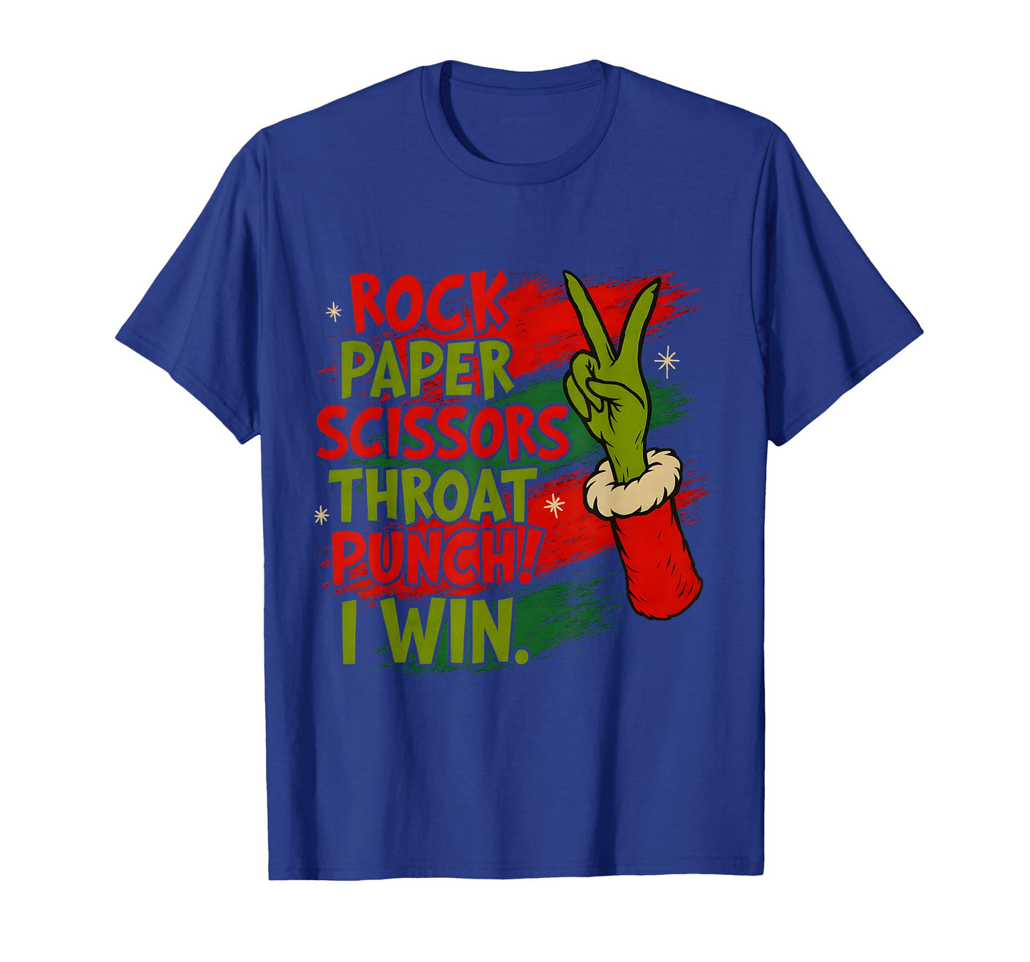 Funny Christmas Rock Paper Scissors Throat Punch T-Shirt