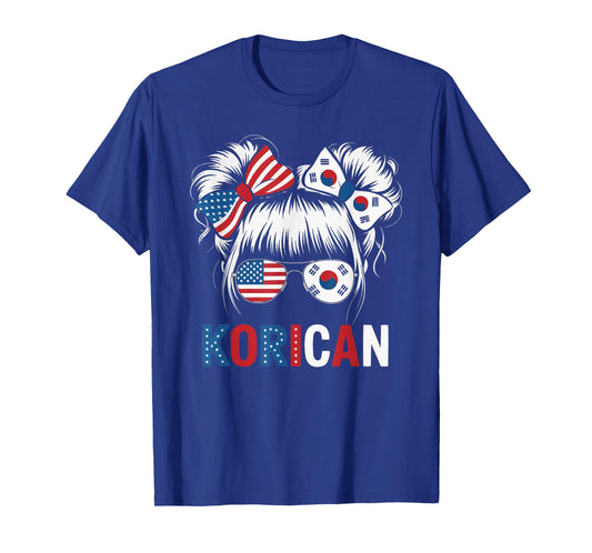 Half American Half Korean USA Flag South Korea America T-Shirt