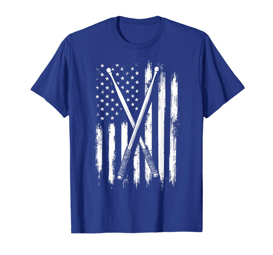 American Flag Drumsticks USA Drummers T-Shirt