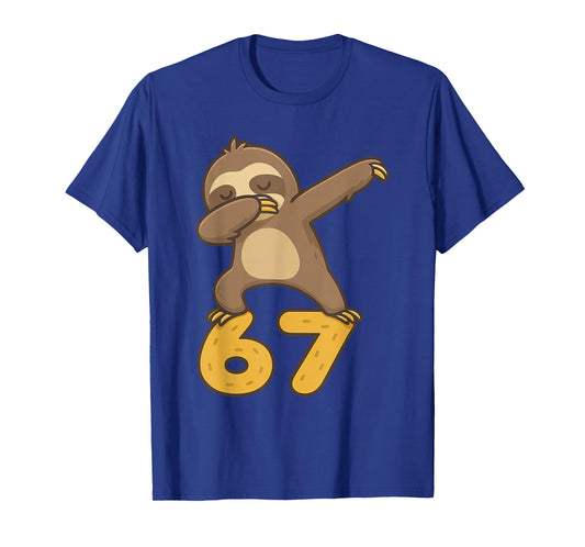 Funny Dabbing Sloth 67 Six Seven Meme T-Shirt