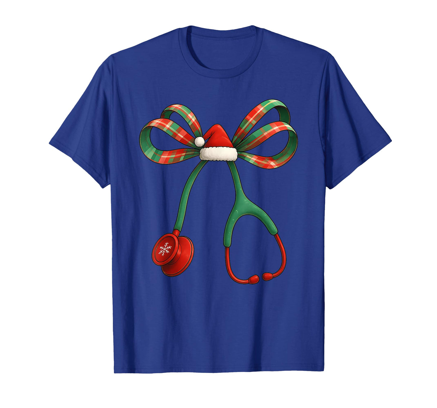 Christmas Coquette Bow Stethoscope Medical Nurse Women Girl T-Shirt