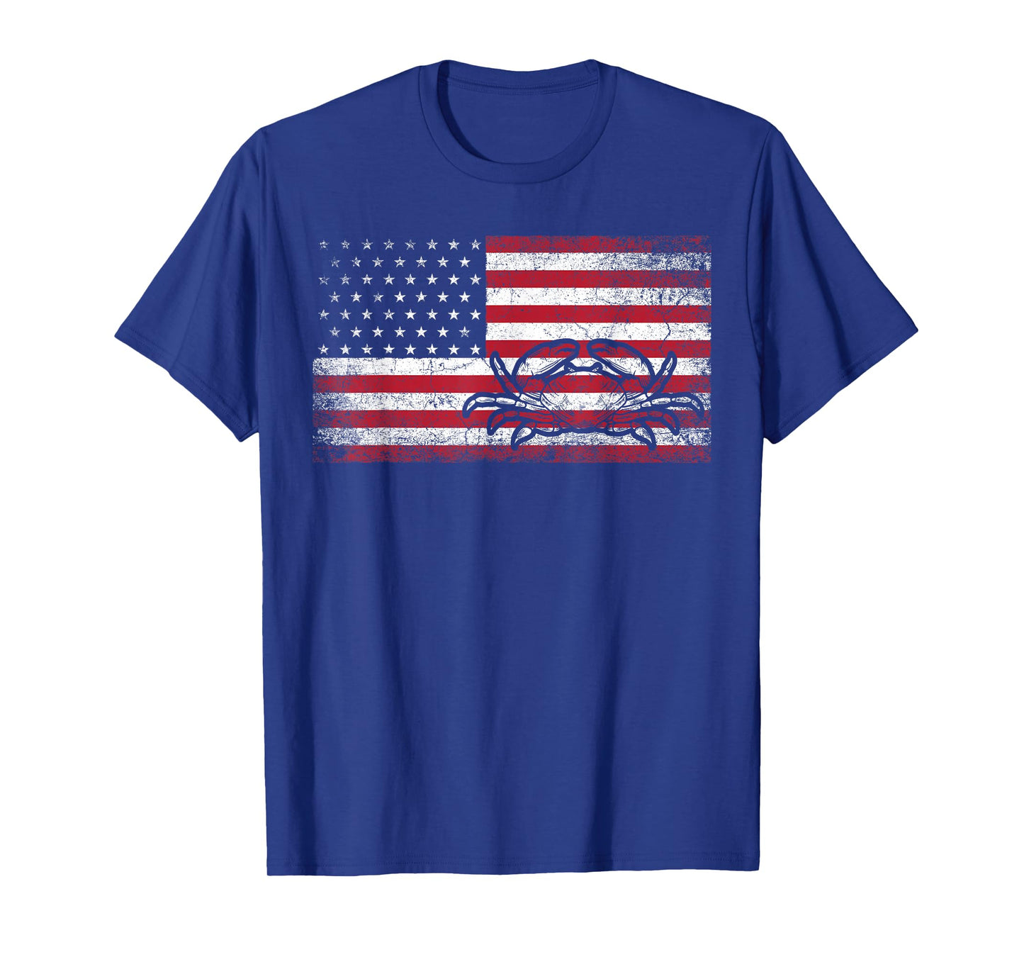 Crab Fisherman American Flag 4th of July T Shirt Crabbing T-Shirt