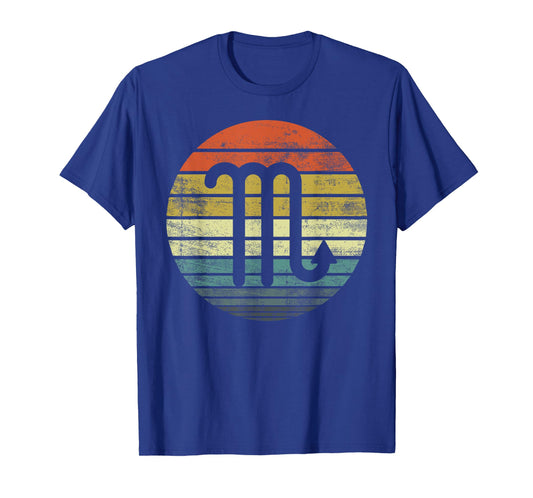 Scorpio Gifts Funny Retro Sunset Zodiac Sign Birthday T-Shirt