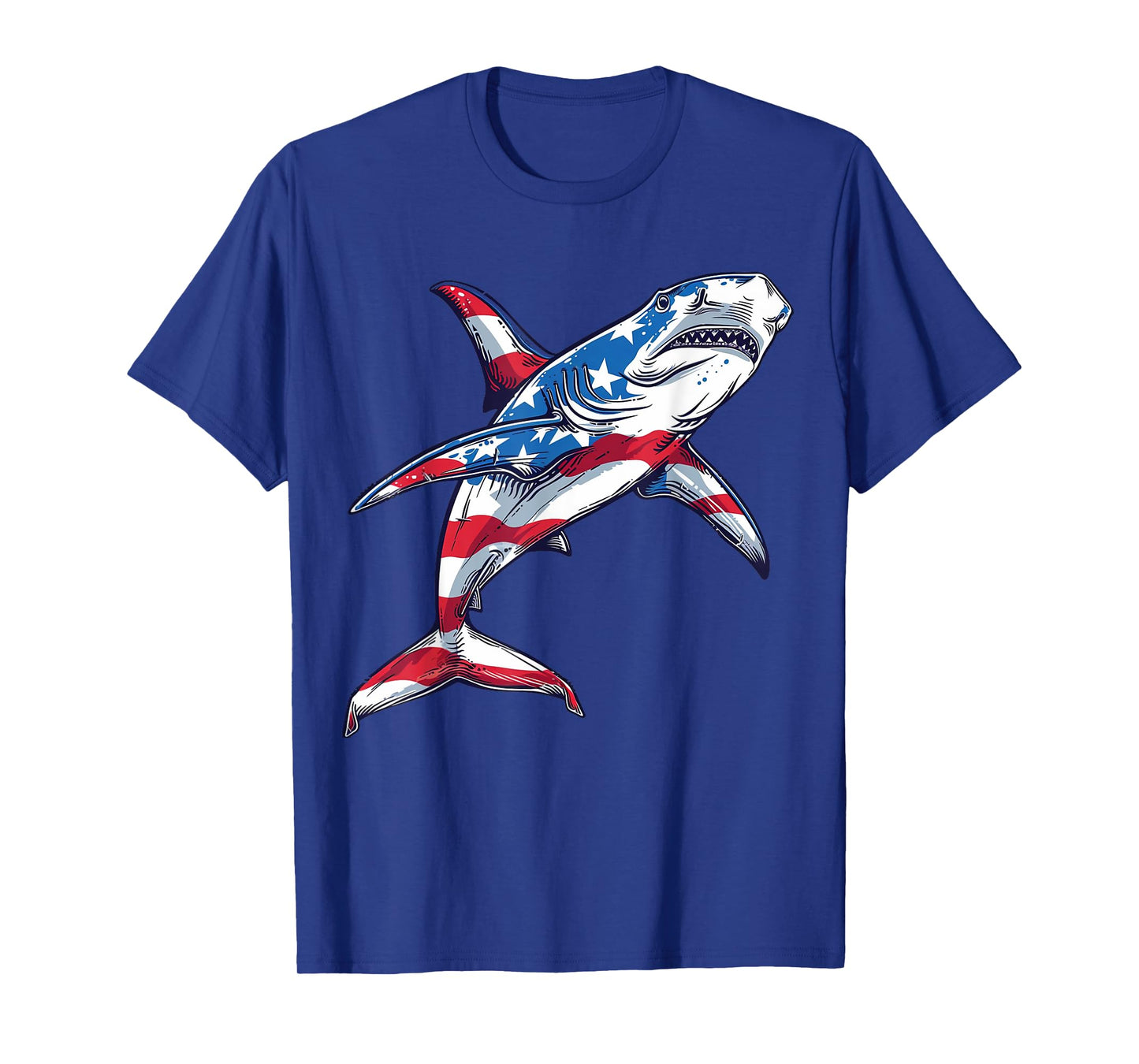 Hammerhead Shark American Flag 4th of July Day Women Kids T-Shirt