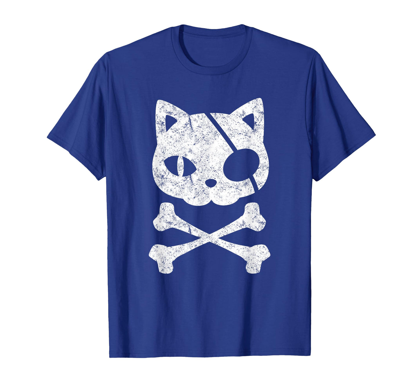 Vintage Pirate Cat Kitten Halloween Skull Cross Bones T-Shirt