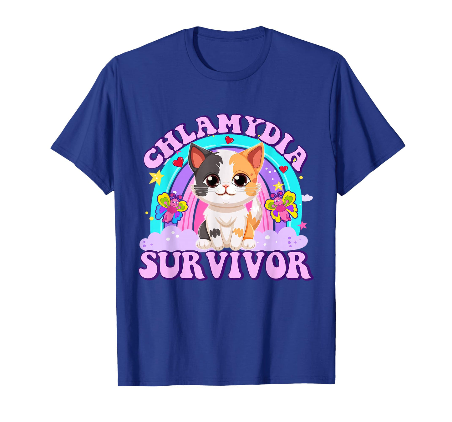 Chlamydia Survivor Funny Cat Sarcastic Y2K Inappropriate T-Shirt