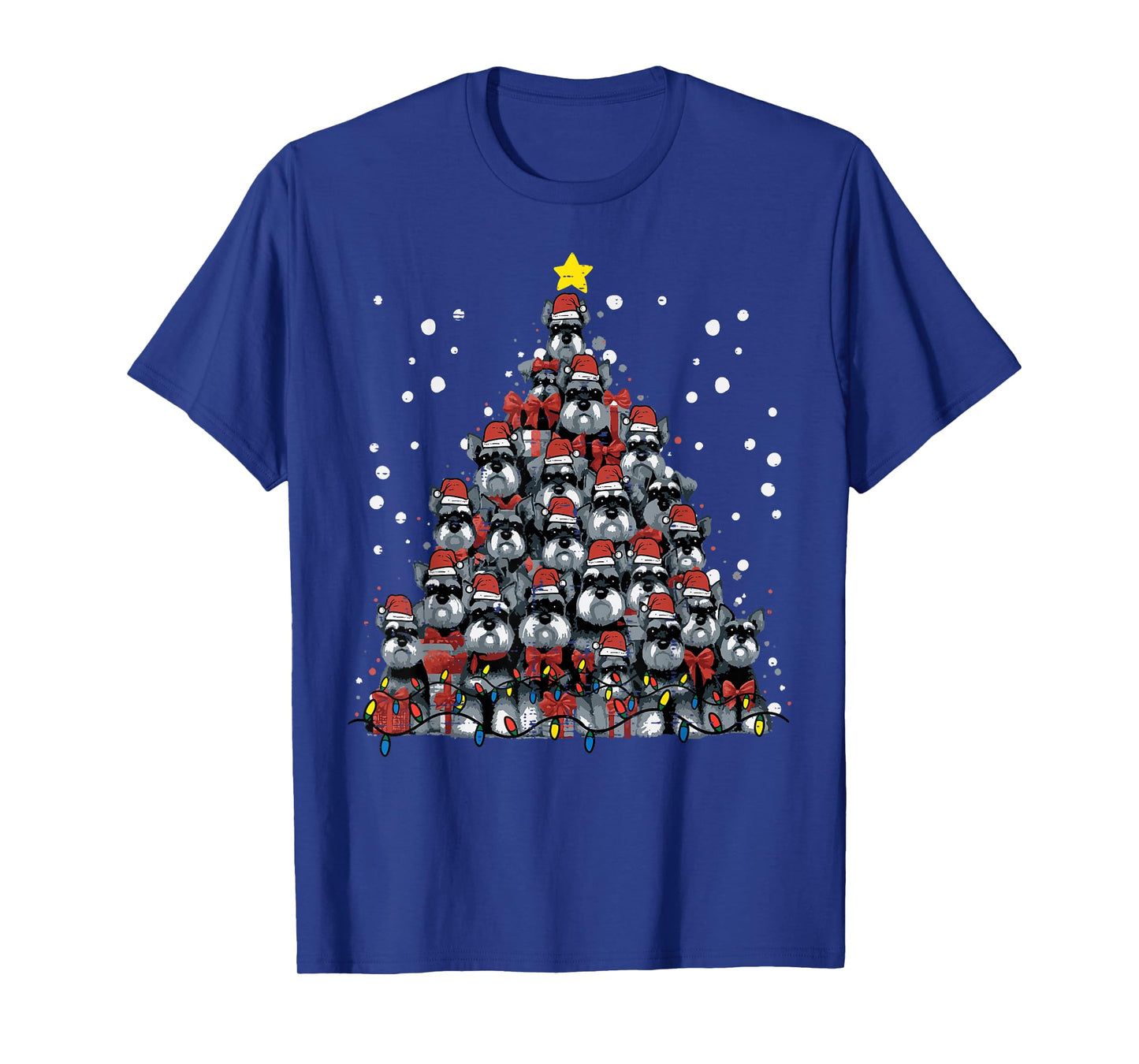 Schnauzer Dog Christmas Tree Xmas Men Women Boys Girls Kids T-Shirt