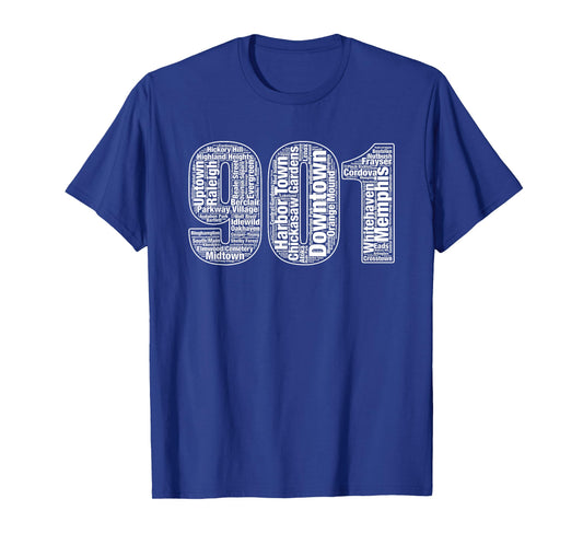 901 Memphis Typography Word Art T-Shirt Small
