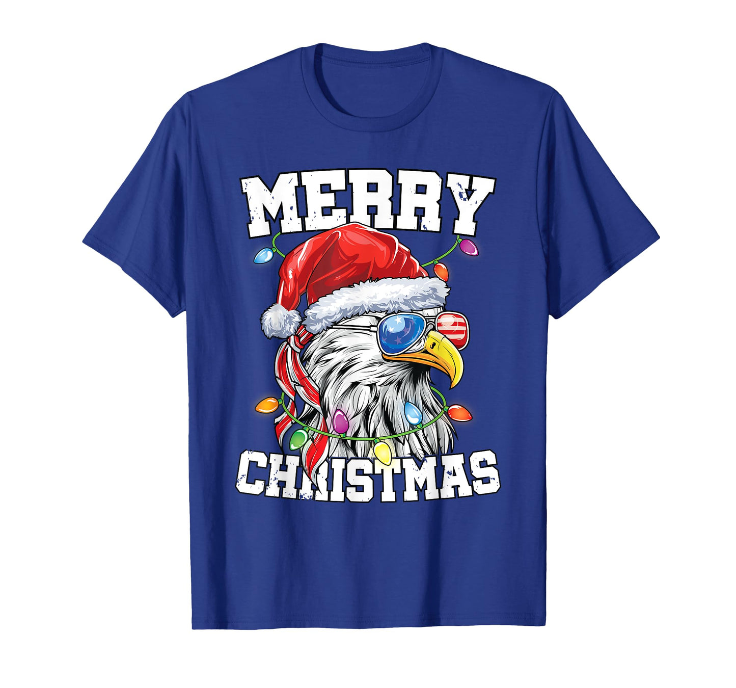 Merry Christmas Patriotic USA Patriotic Santa Bald Eagle T-Shirt