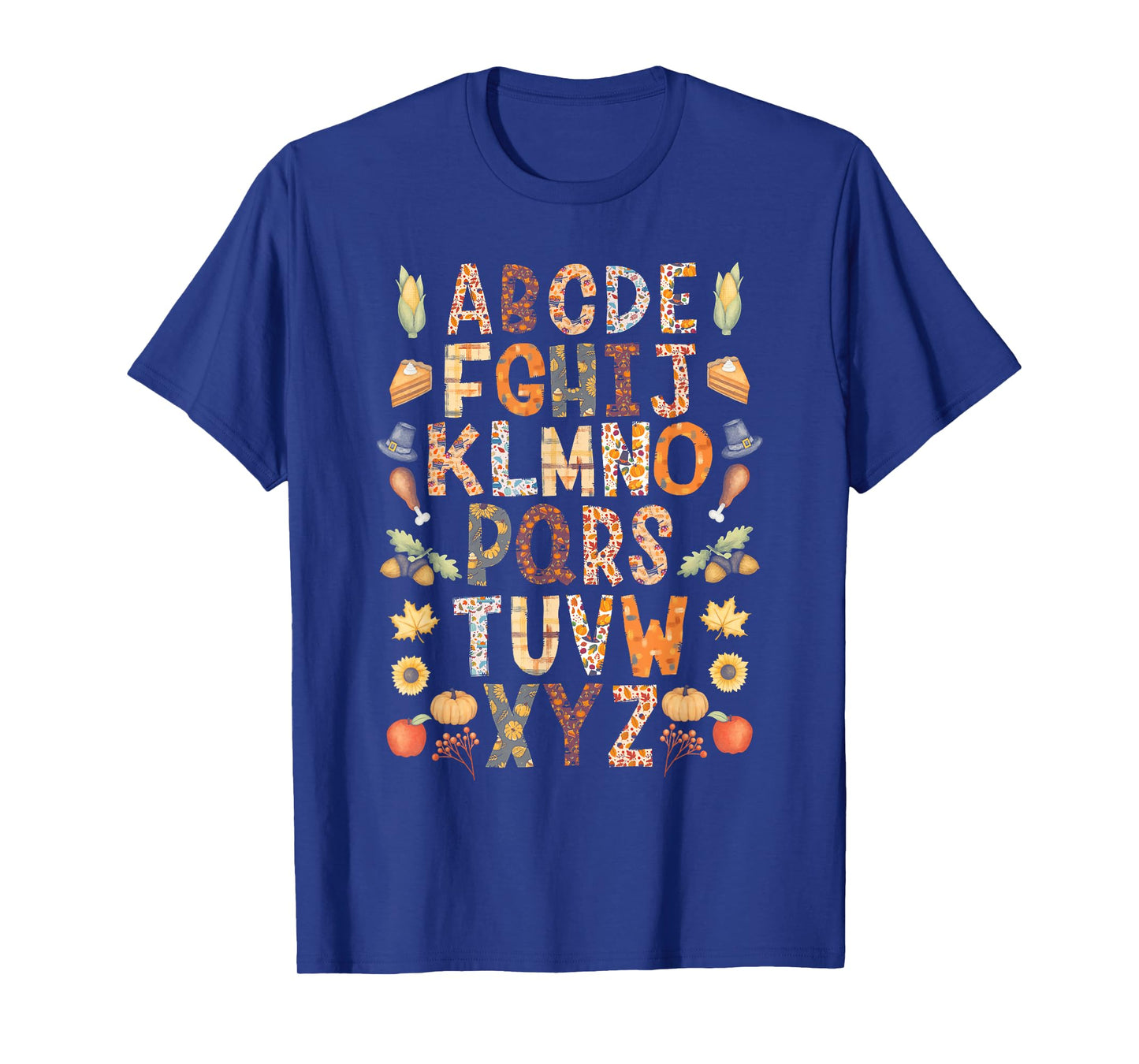 Alphabet Funny Turkey Thanksgiving Costume Preschool Teacher T-Shirt