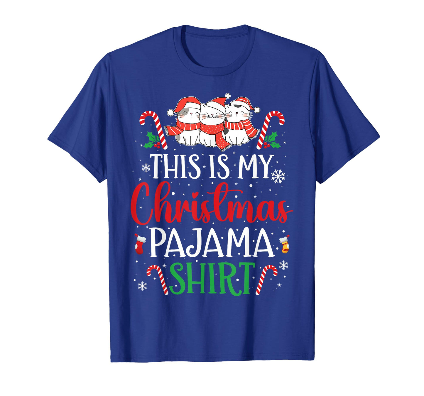 Cat Xmas Funny This is My Christmas Pajama T-Shirt