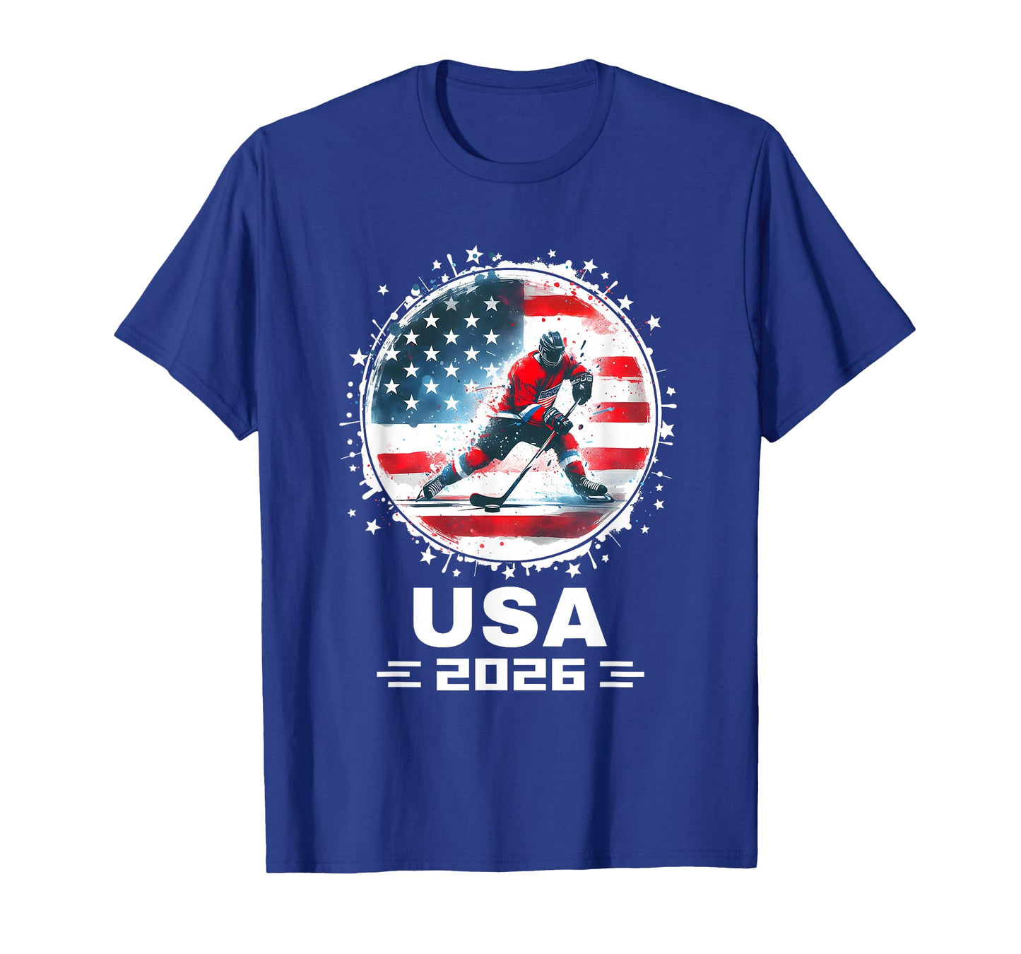 USA Team 2026 United States American Flag Hockey USA T-Shirt