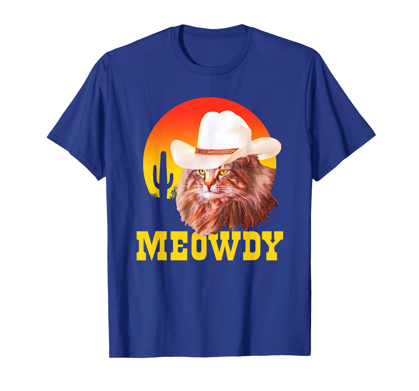 Meowdy! Funny Country Music Cat Cowboy Hat Vintage T-Shirt Small