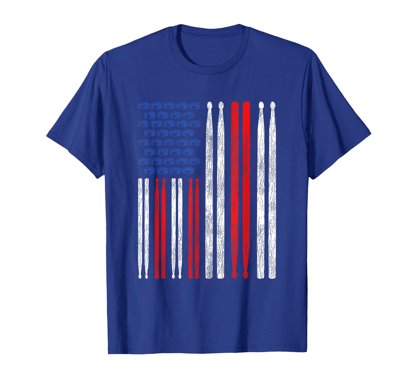 USA Flag Drumsticks Gift Drum Kit T-Shirt