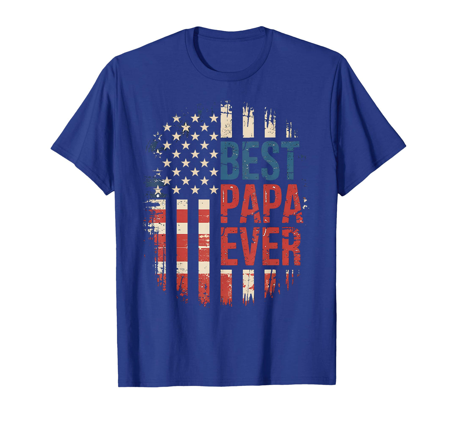 Best Papa Ever with US American Flag T-Shirt