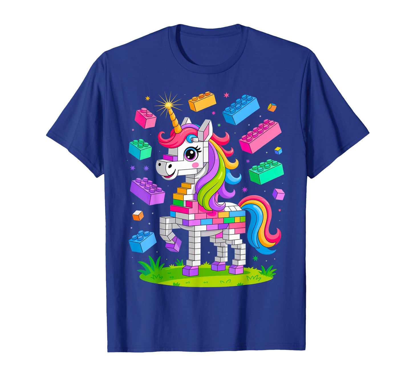 Unicorn Lover Master Builder Building Bricks Blocks Toy Kids T-Shirt