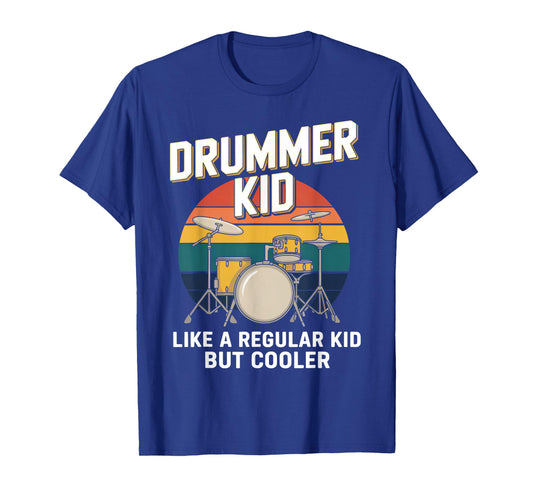 Funny Drummer Kid Drumming Percussionist Drums Kids Boys T-Shirt
