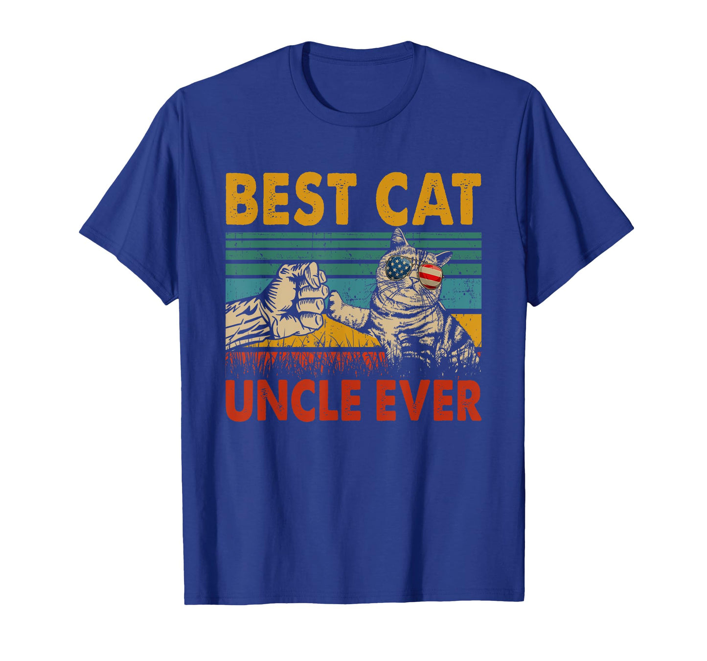 Vintage Retro Best Cat Uncle Ever Funny Dad Cat Lover Gifts T-Shirt for Men Women