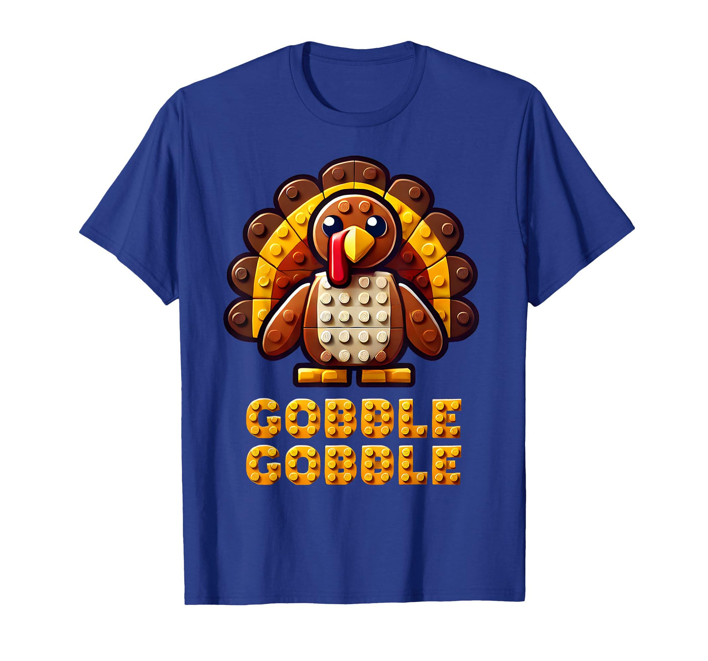 Play Building Blocks Turkey Thanksgiving Builder Boys Kids T-Shirt