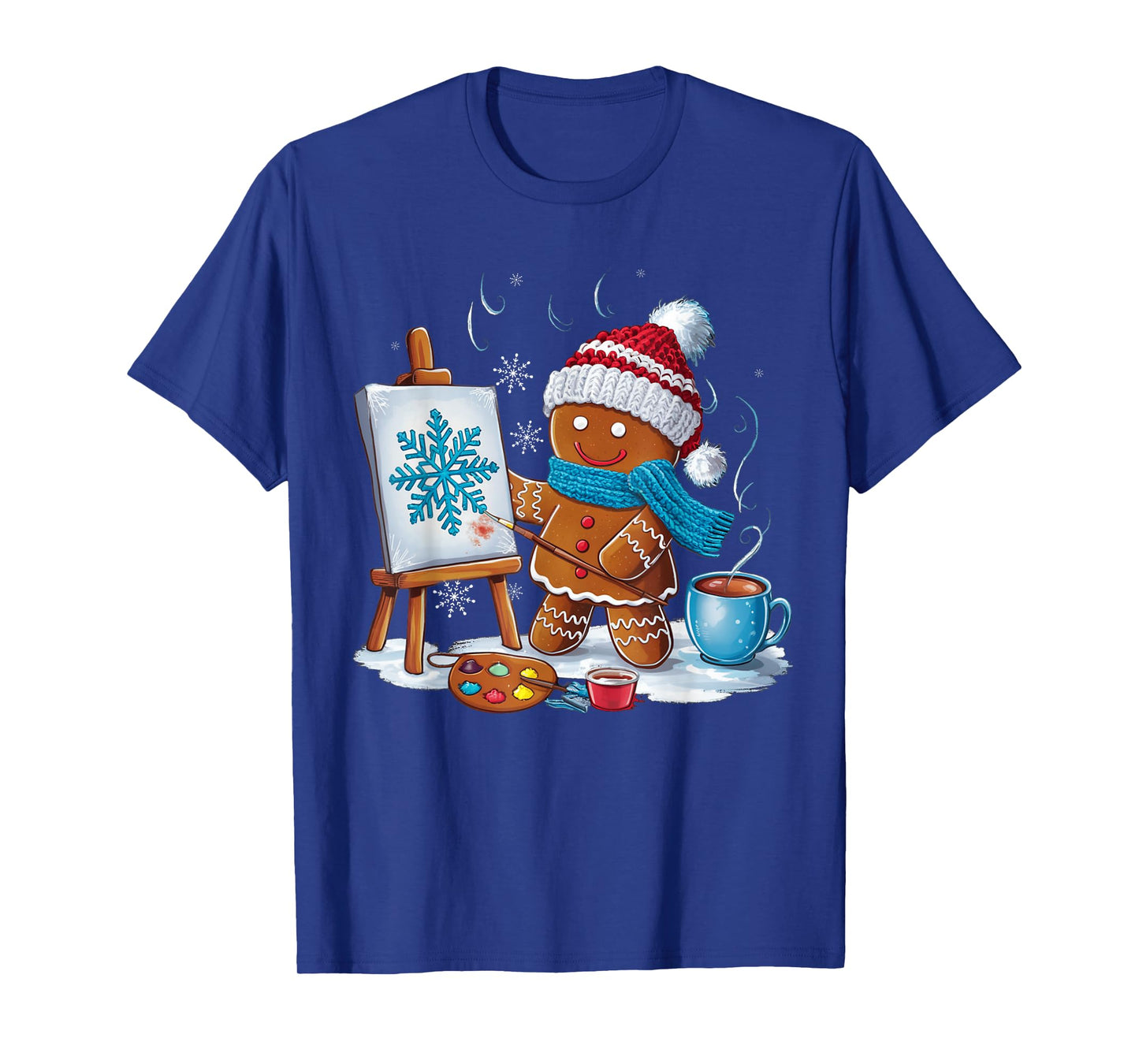Artist Gingerbread Painter Art Teacher Student Christmas T-Shirt