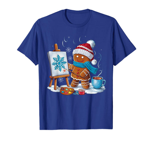 Artist Gingerbread Painter Art Teacher Student Christmas T-Shirt