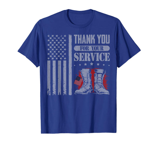 Thank You for Your Service Patriotic Boots Flag Veterans Day T-Shirt