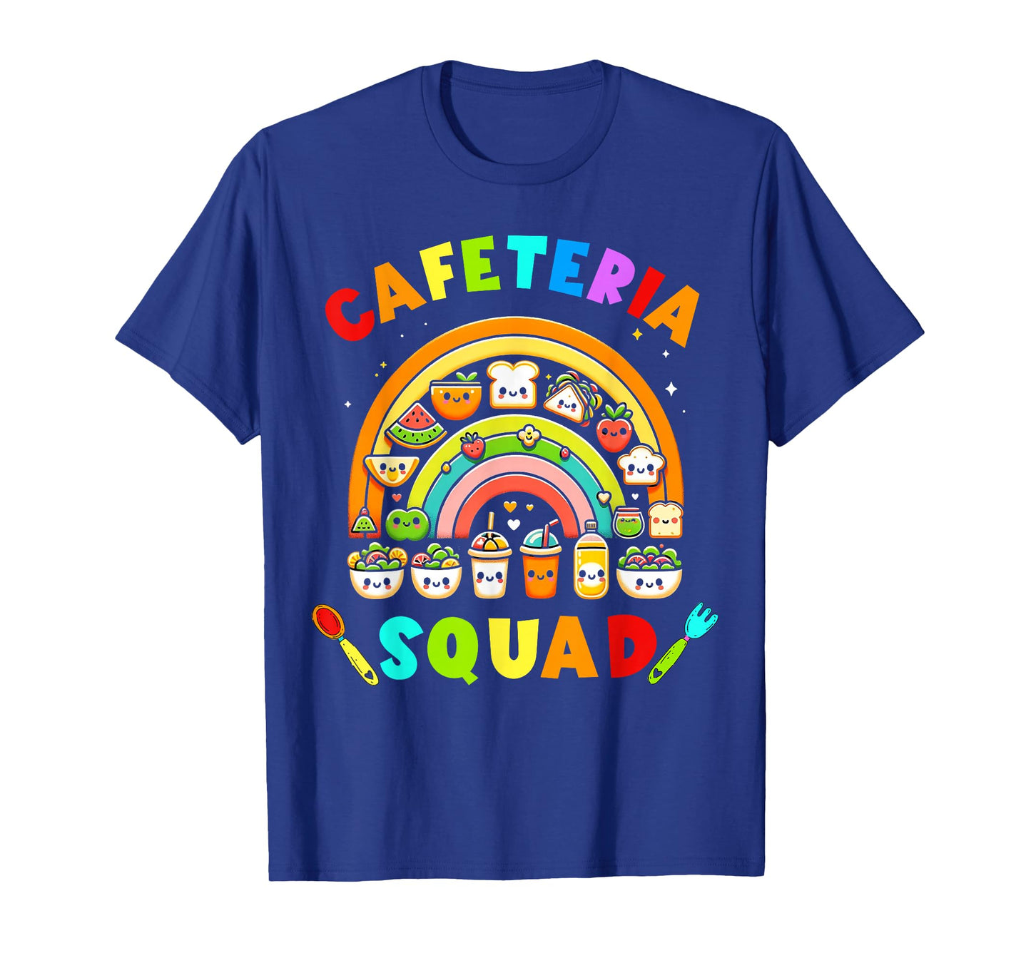 Cute Lunch Lady Crew of Food Service Rainbow Cafeteria Squad T-Shirt