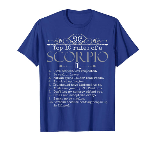 Top 10 Rules Scorpio Horoscope Birthday T-Shirt
