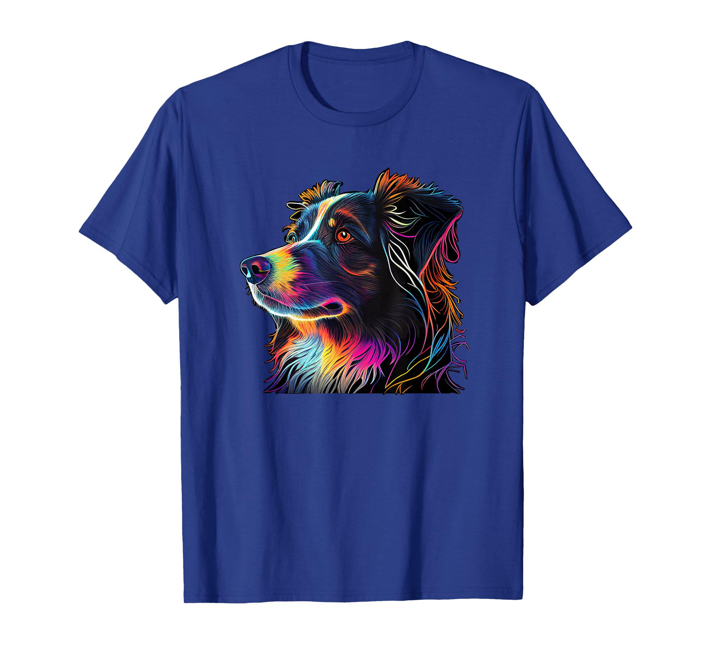 Australian Shepherd Mini Colorful Abstract Line Art T-Shirt