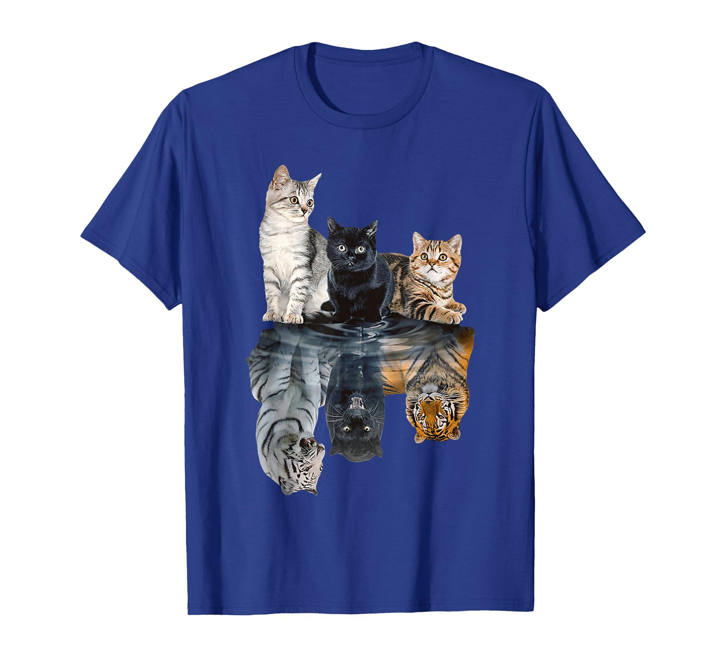 Cats Reflection Mirror Lion Cheetah Tiger Funny Cat Lover T-Shirt