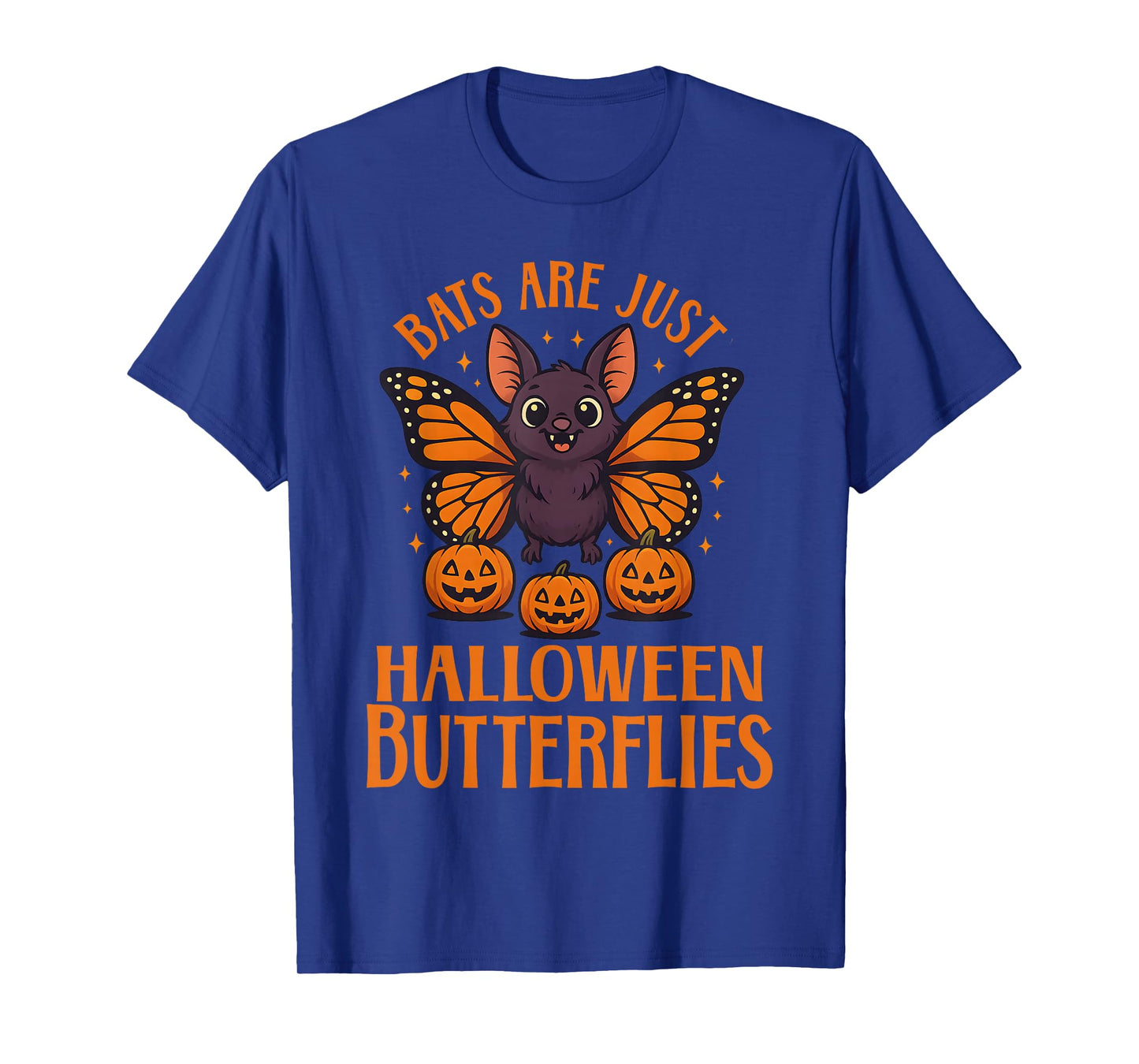 Creepy Cute Bat Halloween Butterfly with Pumpkins Funny Fall T-Shirt